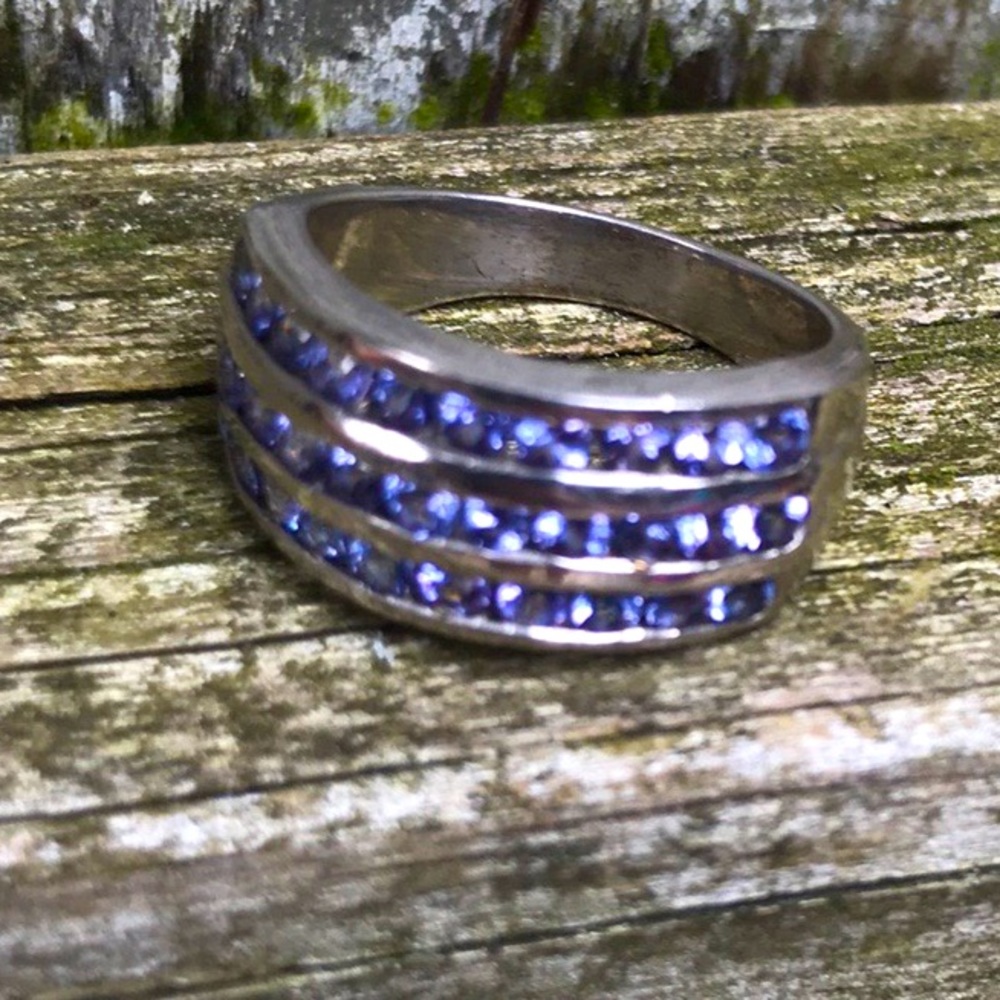 925 sterling silver purple ring 7
